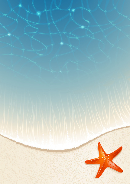 Фон для дизайну на морських сюжетах з пляжем
 - Вектор, зображення