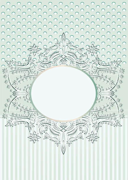 Vintage seamless wallpaper with a ribbon and frame in pastel colors. - Vector, Image