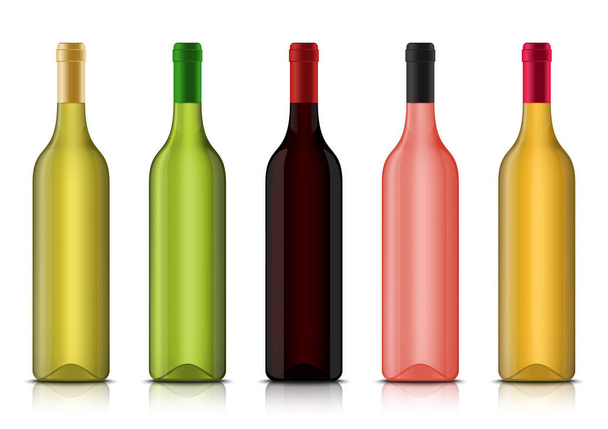Vektor realistische 3D-Wein leere Flasche Attrappen - Vektor, Bild