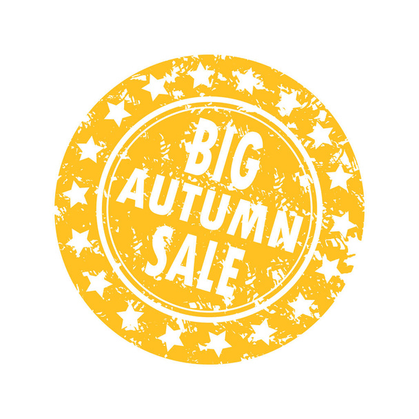Big autumn sale, promotion advertising stamp - Vektor, obrázek
