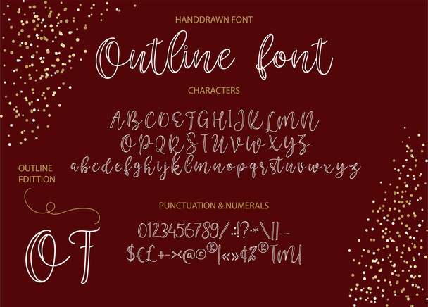 Vector alphabet typeface. Hand drawn modern typeface. - Vector, Image
