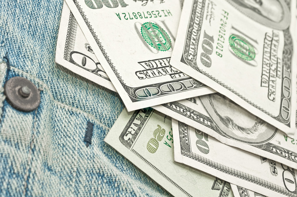 Money on the jeans pocket - US dollar - Valokuva, kuva