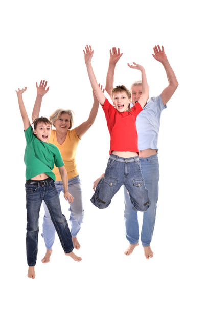 boys and grandparents jumping - Foto, Imagen