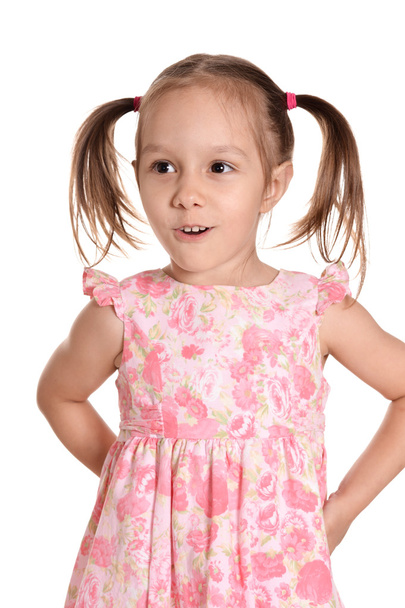 Κοριτσάκι με ροζ φόρεμα. - Φωτογραφία, εικόνα