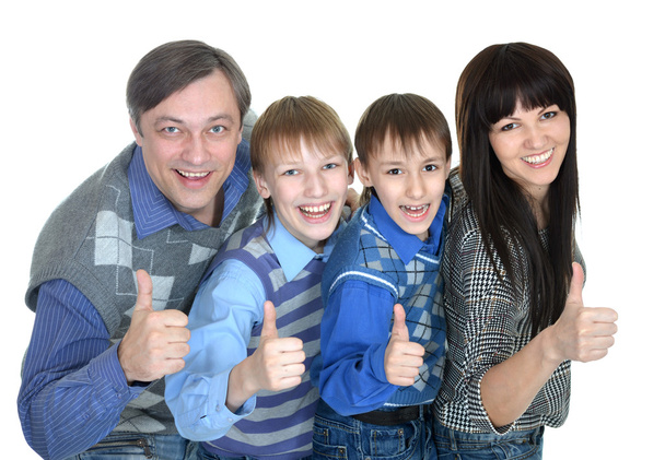 Portrait of cheerful family of four - Photo, Image