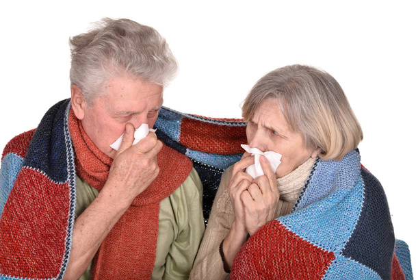 Elderly couple ill with influenza - Фото, зображення