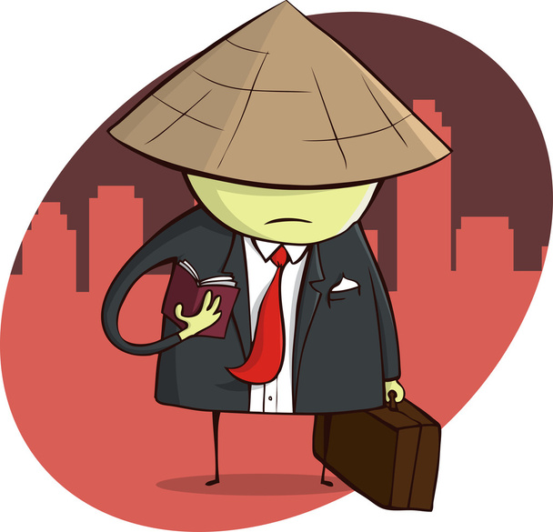 Aziatische zakenman op reis - Vector, afbeelding