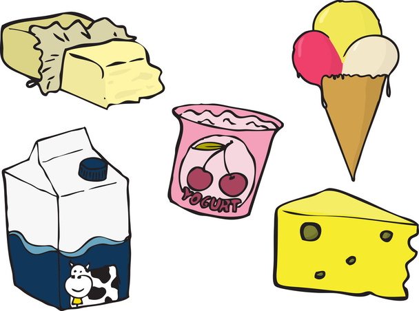 Set di prodotti lattiero-caseari
 - Vettoriali, immagini