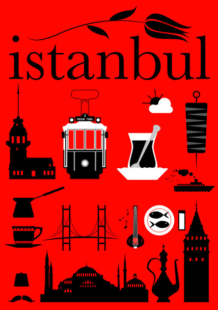 İstanbul sembol seti - Vektör, Görsel