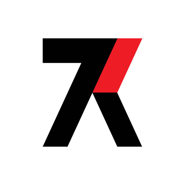Vettore di progettazione logo numero 7K
 - Vettoriali, immagini