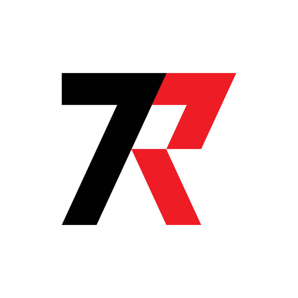 Number 7R logo design vector - Vector, Image