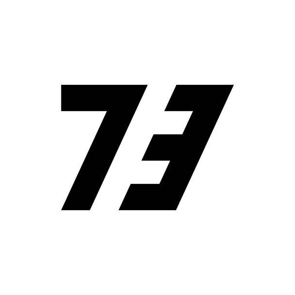 Nummer 73 logo ontwerp vector - Vector, afbeelding