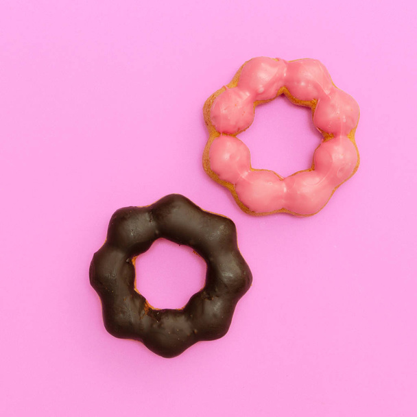 Creative Donuts. Minimal art. Donuts lover concept - Foto, Imagem