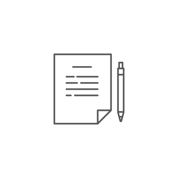 Símbolo de ícone de vetor de papel e lápis isolado no fundo branco
 - Vetor, Imagem