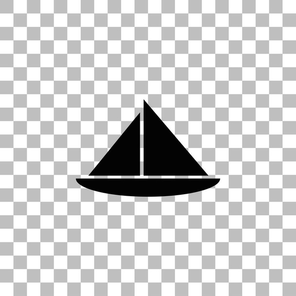 Plavba lodí ikona plochý - Vektor, obrázek