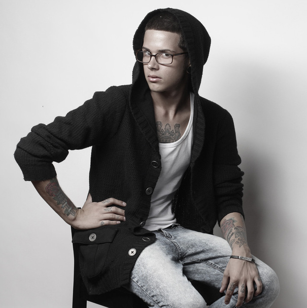 Male fashion model with tattoo - Fotografie, Obrázek