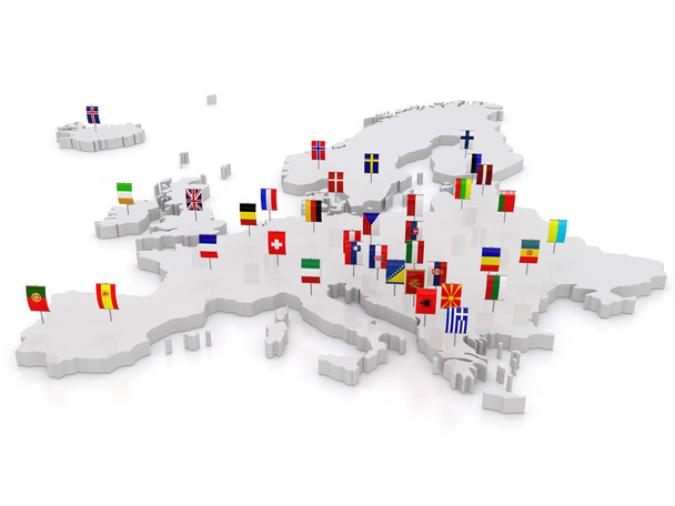 three-dimensional map of Europe. - Photo, image