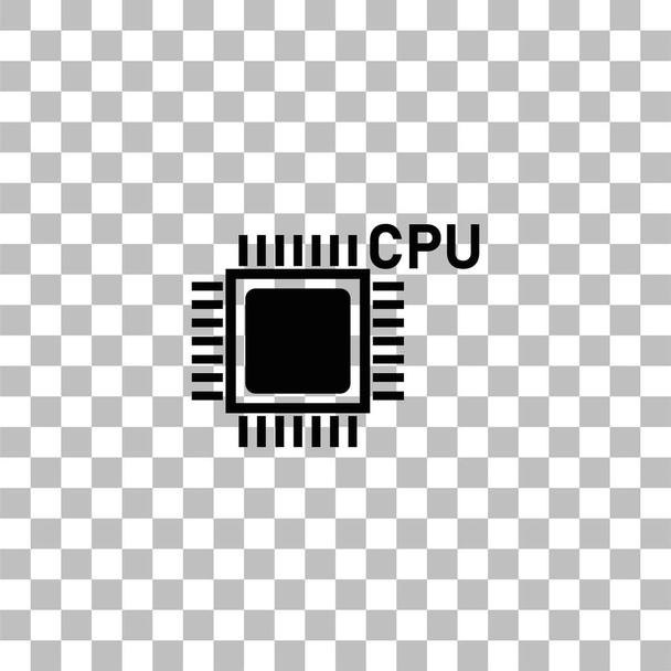 Ikona procesoru plochý - Vektor, obrázek