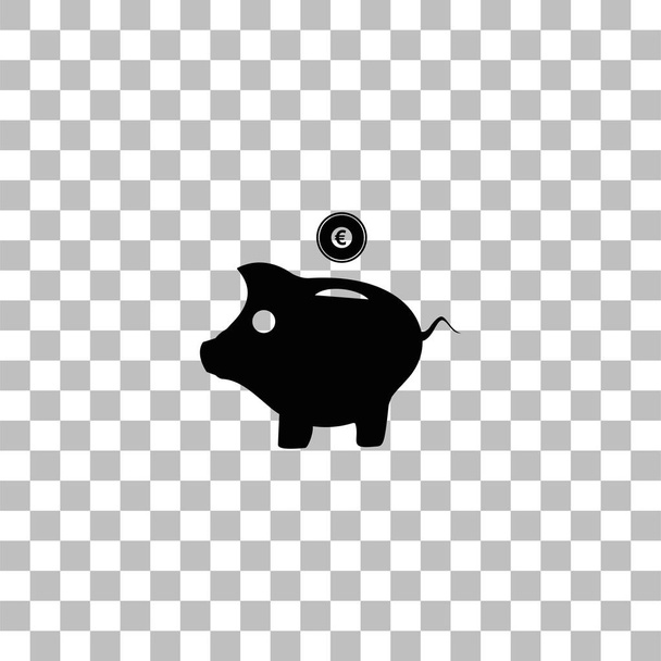 Cochon icône de la boîte à monnaie plat
 - Vecteur, image