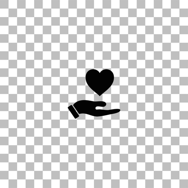 Kezek szerelem design ikon lapos - Vektor, kép