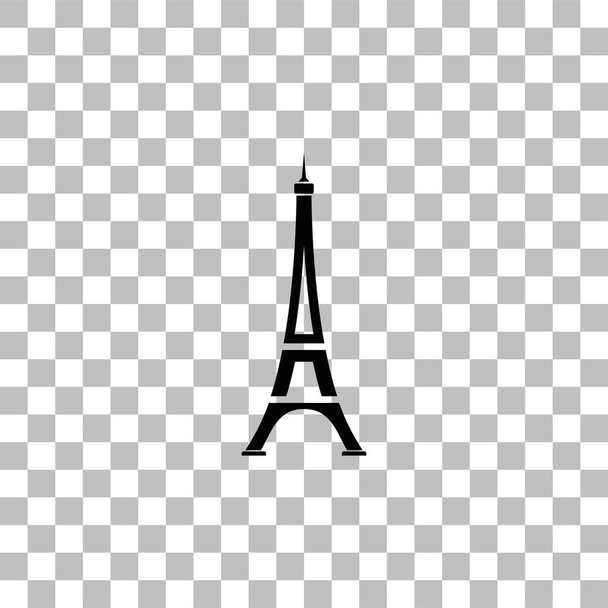 Eiffel toren pictogram plat - Vector, afbeelding