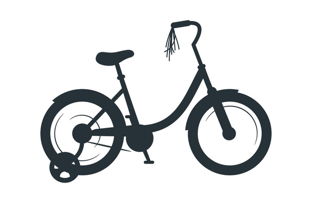 Gyermek kerékpár vektor sziluett illusztráció - Vektor, kép