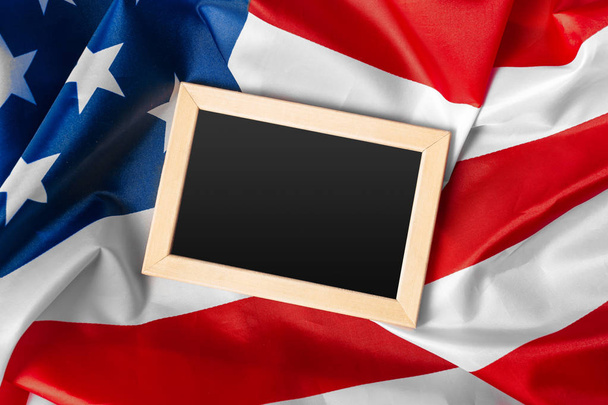 Blank frame on American flag background - Fotografie, Obrázek