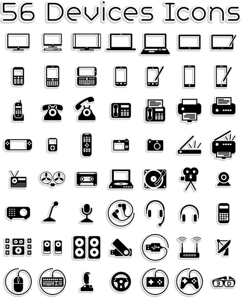 Electronic Devices Icons - Vector, afbeelding