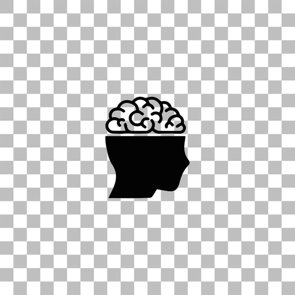 Menselijk brein pictogram platte - Vector, afbeelding