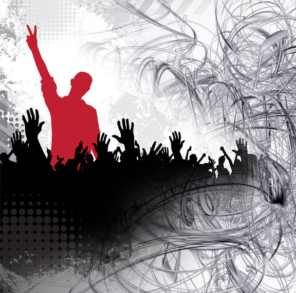 Silhouette of a party crowd - Illustration - Photo, Image