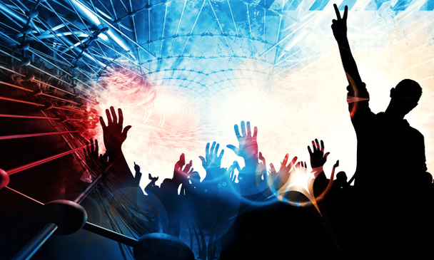 Silhouette of a party crowd - Illustration - Photo, Image