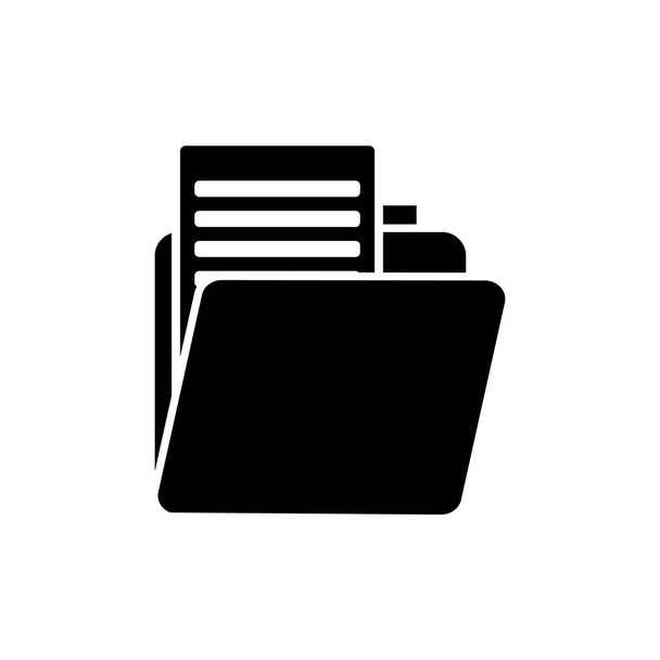 Glyphenordner-Symbol mit Dokumenten. Ordner einfache Vektorabbildung isoliert - Vektor, Bild