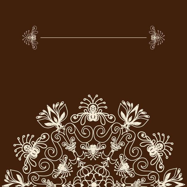 Background with a floral pattern made in the colors of white and dark chocolate - Vettoriali, immagini