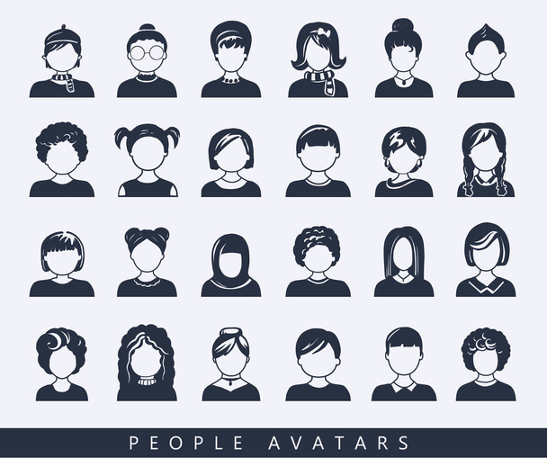 Simple avatar icons - Vector, Image
