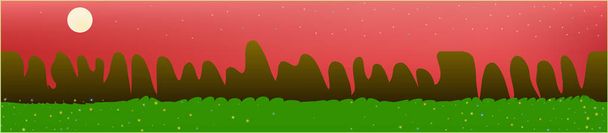 Coral sky, and mountains landscape.  - Vector, Image