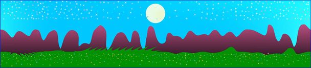 Azure sky, and mountains landscape.  - Vector, Image