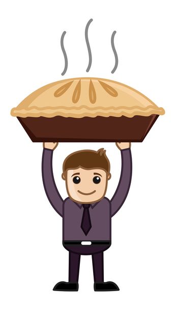 Яблучний пиріг - мультфільм бізнес векторні символів - Вектор, зображення