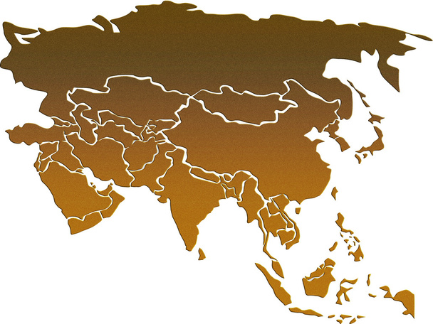 Asien karta med landsgränser - Fotografie, Obrázek