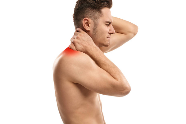 Young man with aching neck - Photo, image