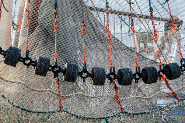 Fishings Nets at Fishing Harbor, Greetsiel, North Sea, East Frisia, Germany   - Photo, Image