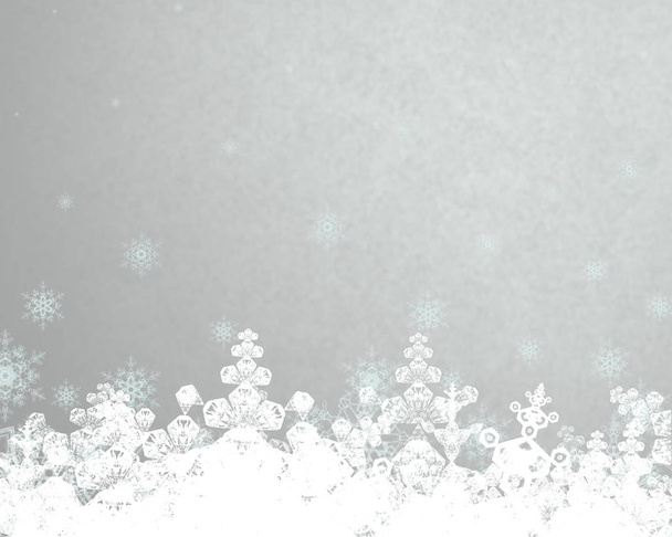 2D illusztráció. Hópelyhek kép mintás dekoratív háttérben. Szent karácsony napja eseményidő. Karácsonyi idő Eve dekorációs textúra képek. Ünnepi papírkártya. - Fotó, kép