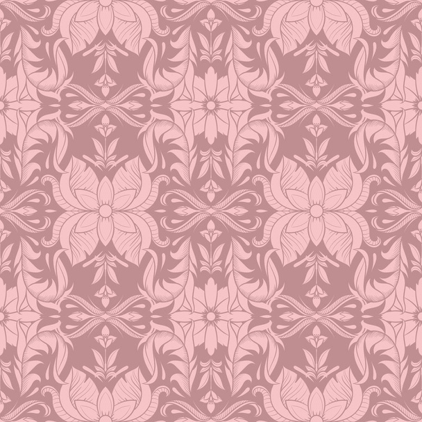 Retro ornamental floral seamless pattern, vintage. Texture for w - Vector, Image