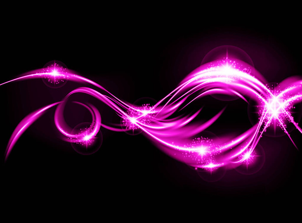 Vector awesome colorful waves on black background - Вектор, зображення