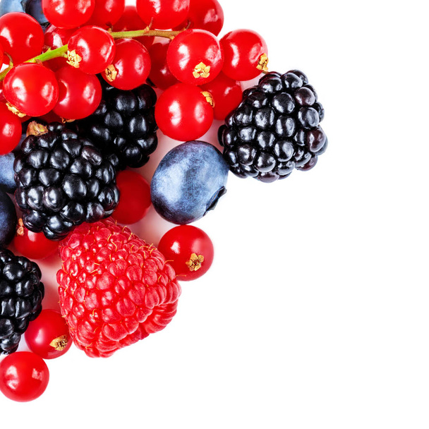 Berry mix isolated on a white background. Various fresh berries. - Foto, immagini