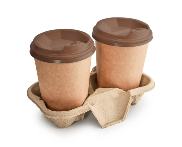 Blank disposable takeaway coffee cup - Фото, изображение