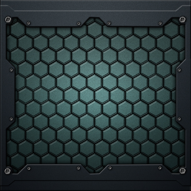 hexagon carbon fiber in dark gray metal frame.  - Photo, Image