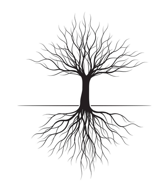Чёрное дерево с корнями. Векторная миграция
. - Вектор,изображение