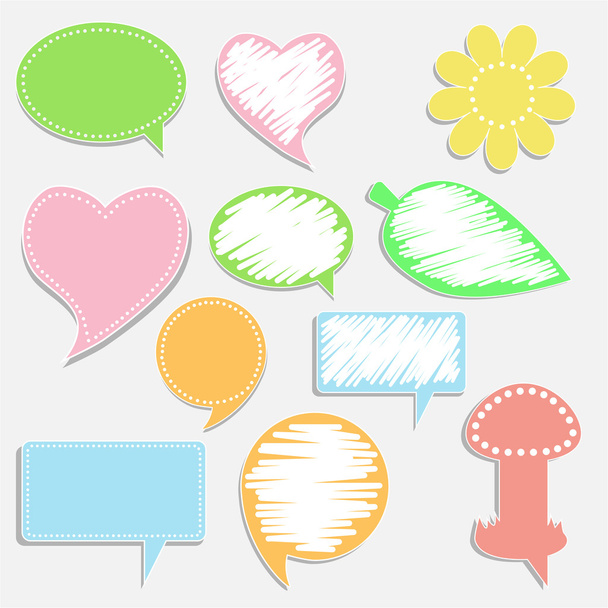 Colorful speech bubbles and balloons, illustration collection background - Vektor, Bild