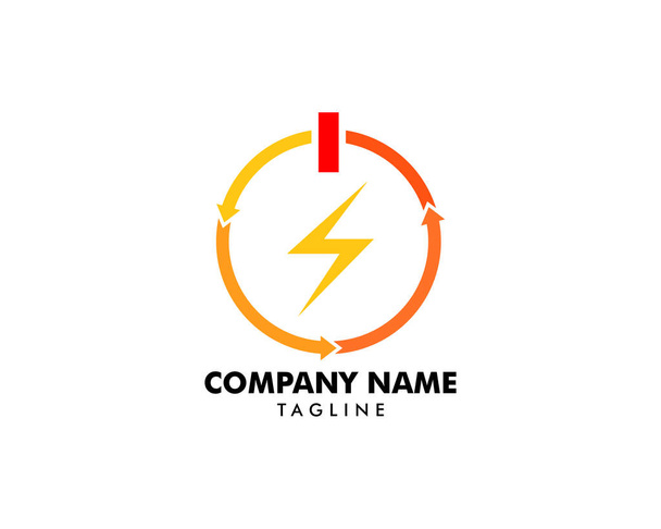 Кнопка живлення та освітлення Bolt Логотип Шаблон Дизайн Вектор
 - Вектор, зображення