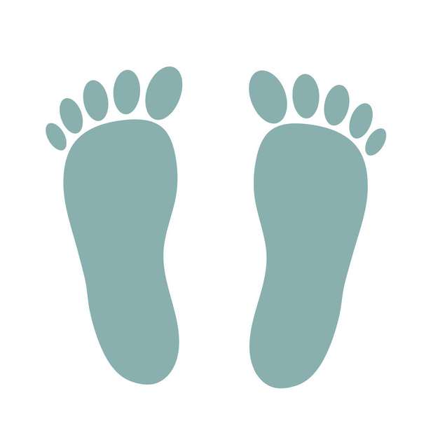 Foot prints in flat cartoon style for your design on white, stoc - Vector, Image